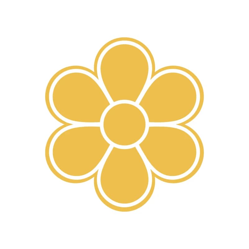 Assortment of different individual flower types neatly arranged